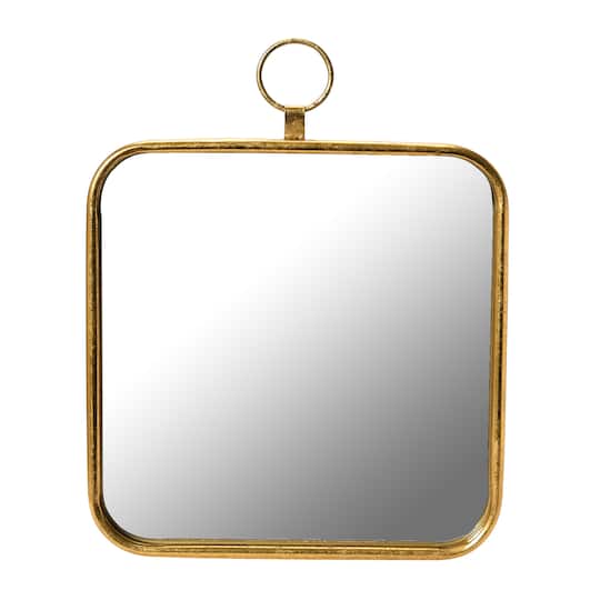 Hello Honey® Gold Finish Rounded Edge Square Metal Framed Wall Mirror